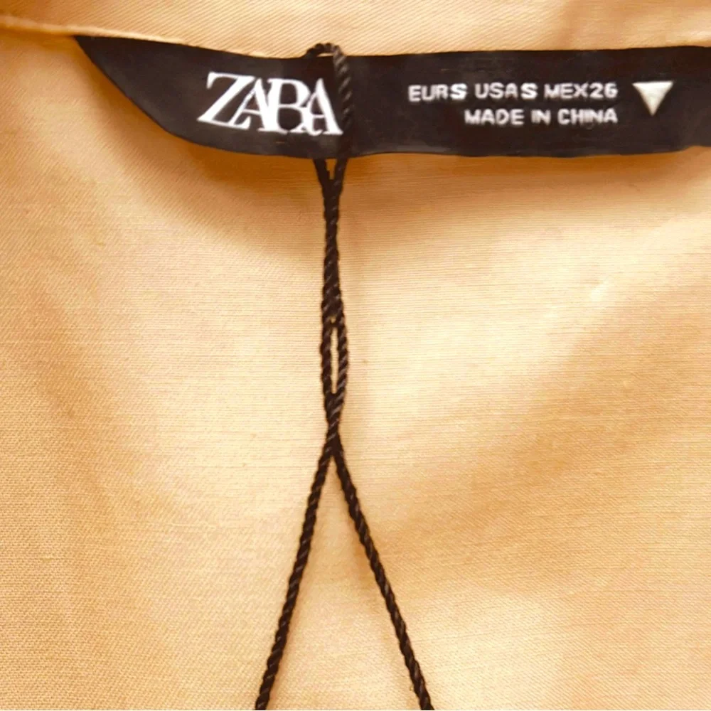 Zara‎ Utility Cotton Jumpsuit Cargo Snap Peach Size Small - Picture 5 of 11